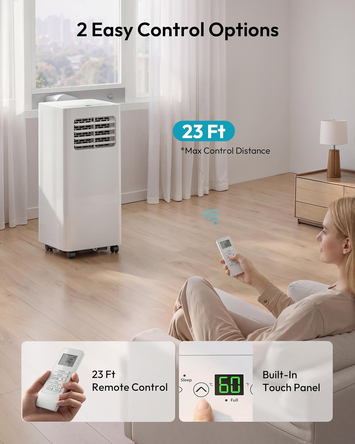 image:imageEUHOMY 14000 BTU Portable Air ConditionersSmart AC Unit with Heat APP12 000 BTU HEAT WIFI