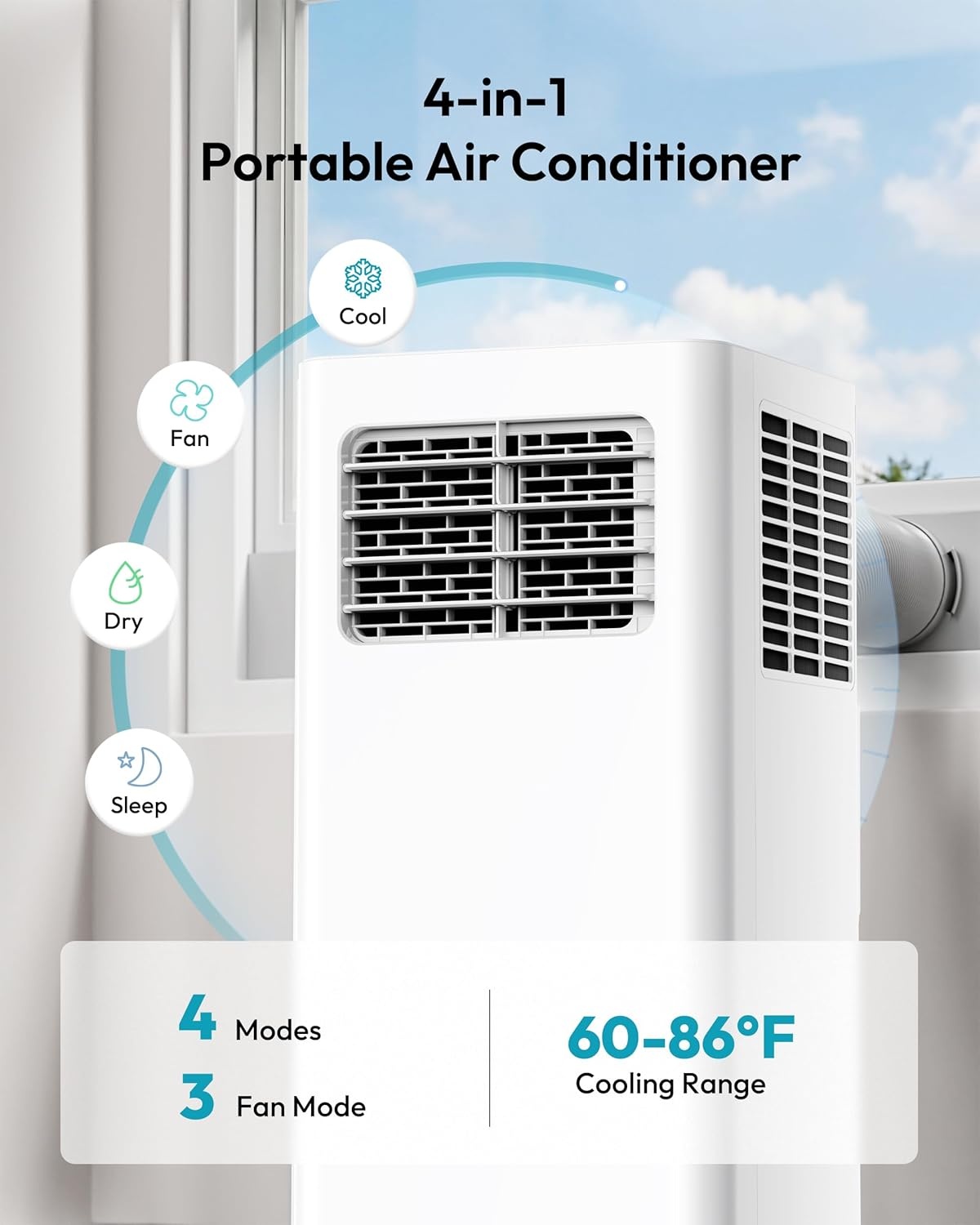 image:imageEUHOMY 14000 BTU Portable Air ConditionersSmart AC Unit with Heat APP14 000 BTU WIFI NEW