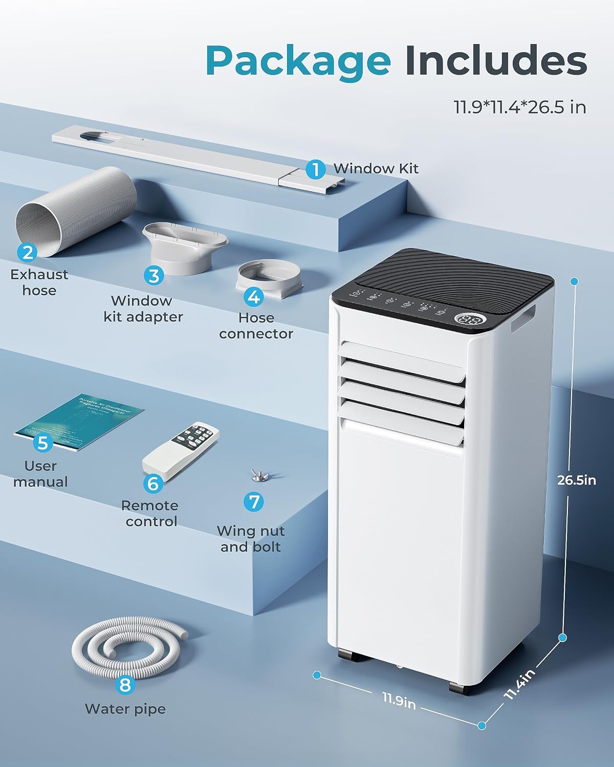 image:imageEUHOMY Portable Air Conditioners 8000 BTU AC for Rooms Up to 350 Sq Ft10000