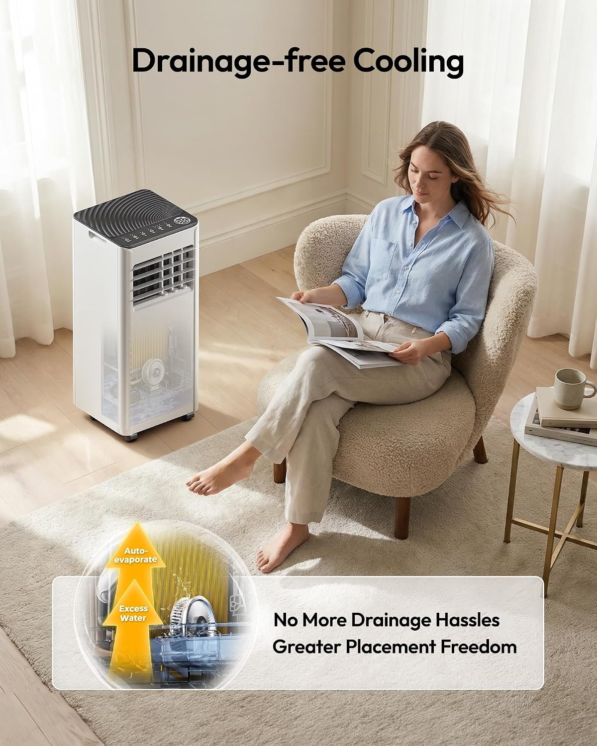 image:imageEUHOMY Portable Air Conditioners 8000 BTU AC for Rooms Up to 350 Sq Ft8 000 BTU White