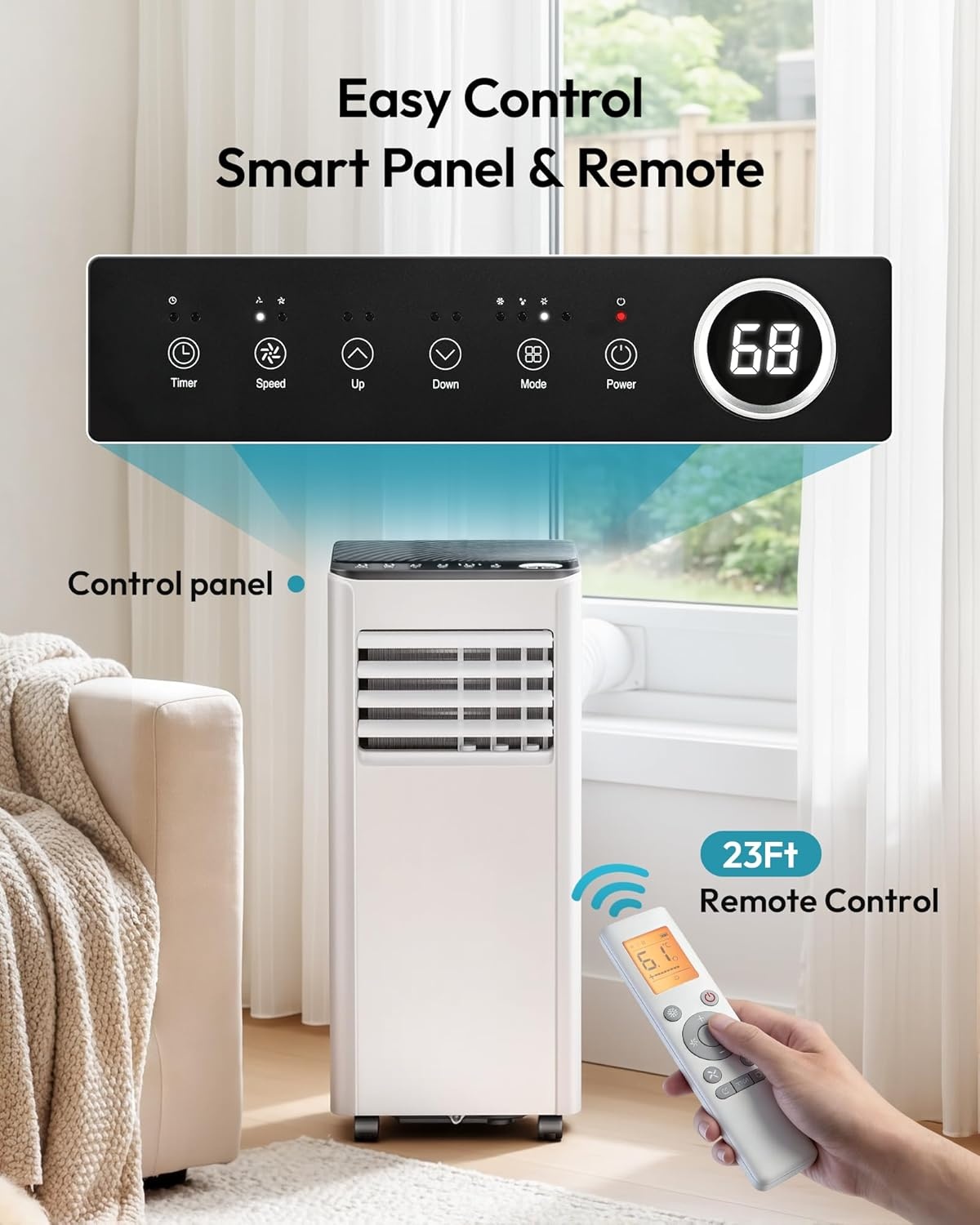 image:imageEUHOMY Portable Air Conditioners 8000 BTU AC for Rooms Up to 350 Sq Ft8 000 BTU White