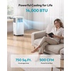 EUHOMY 14,000 BTU Portable Air Conditioners,Smart AC Unit with Heat, APP(14 000 BTU  WIFI  NEW)