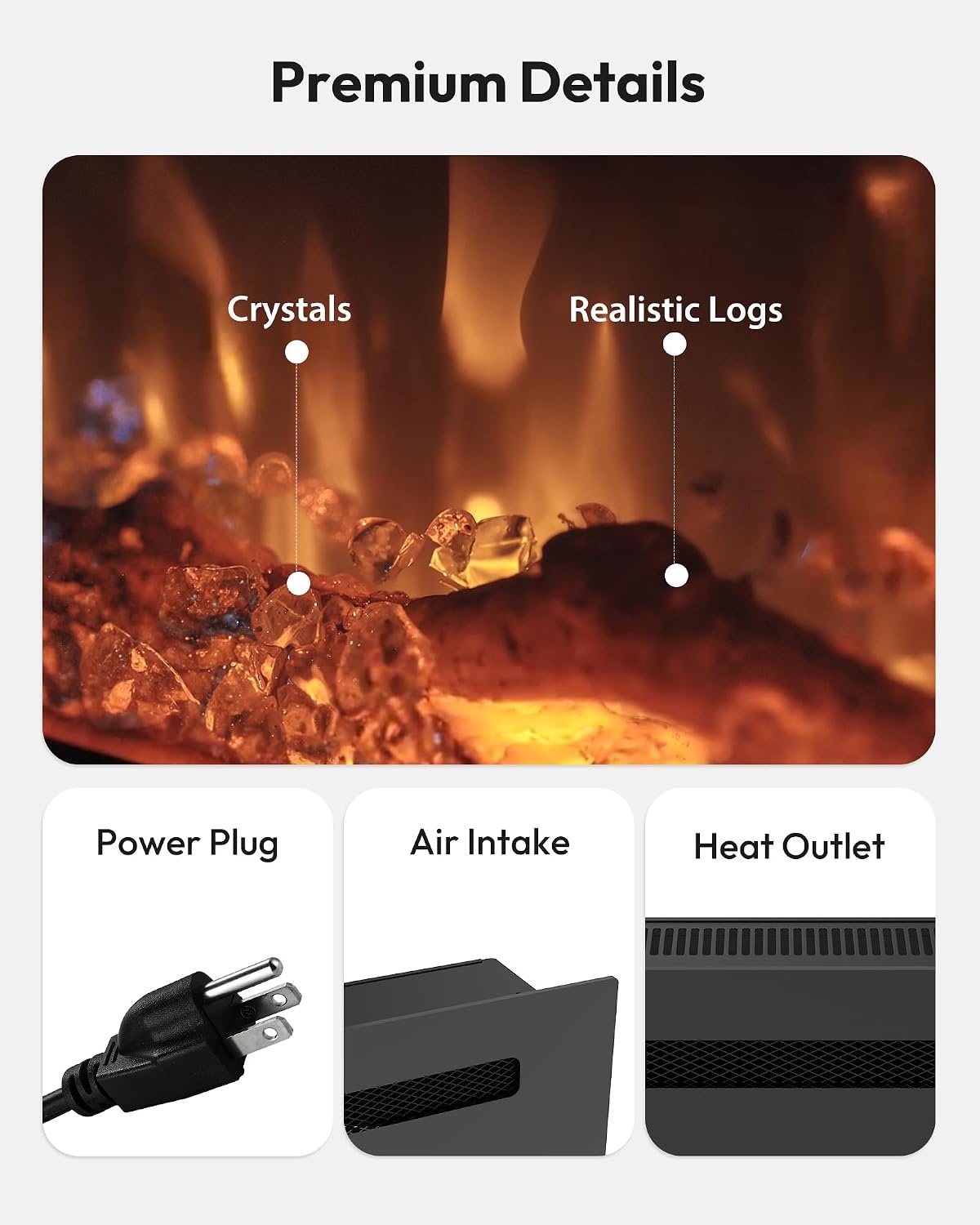 image:imageEUHOMY 36 Inch Electric Fireplace Recessed and Wall MountedUpgrade 50Inch