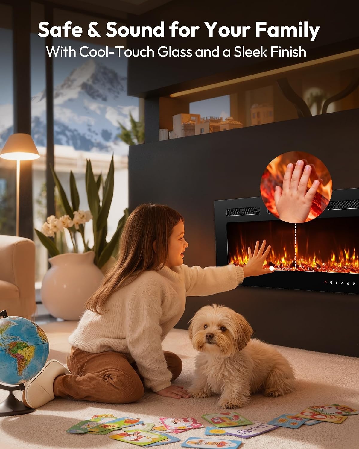 image:imageEUHOMY 50 Inch Electric Fireplace Recessed and Wall MountedUpgrade 50Inch