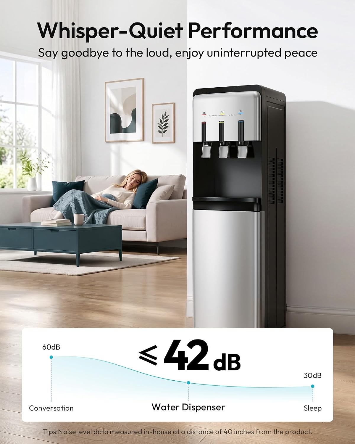 image:imageEuhomy Bottom Loading Water Dispenser 3 Temperatures 3 or 5 Gal BottlesBlack