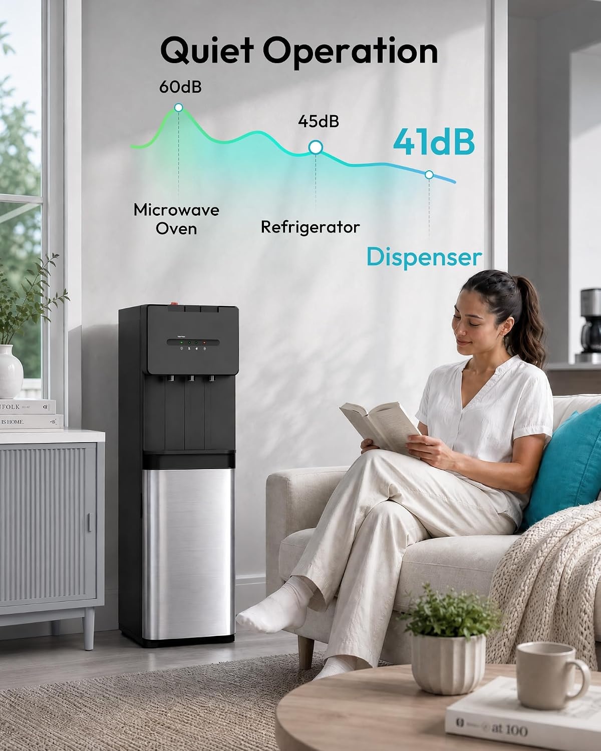 image:imageEuhomy Bottom Loading Water Dispenser 3 Temperatures 3 or 5 Gal BottlesBlack