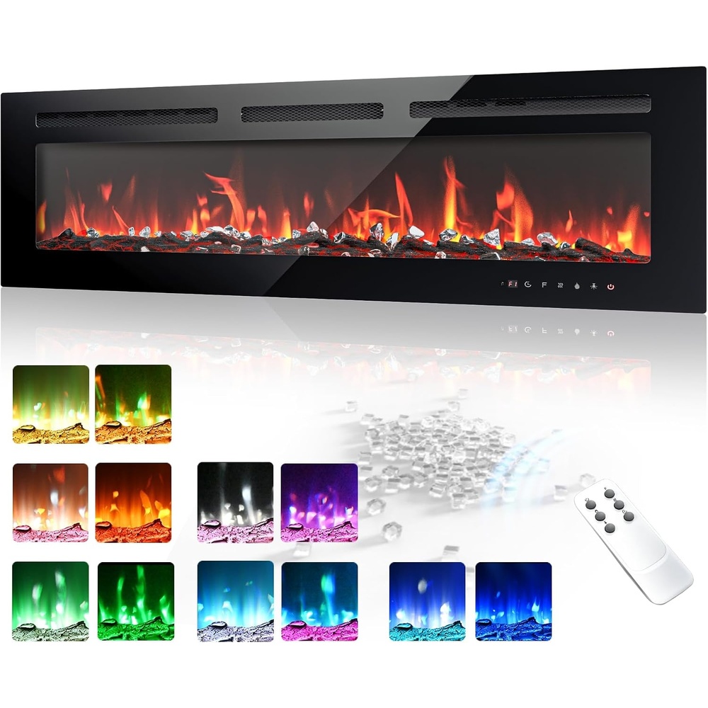 image:imageEUHOMY 36 Inch Electric Fireplace Recessed and Wall Mounted50 Inch