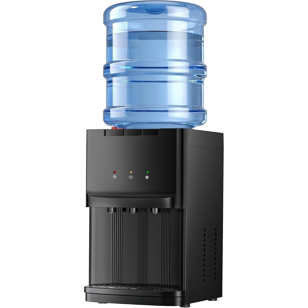 image:imageEuhomy Top Load Water Dispenser for 3 or 5 Gallon Bottles Countertop Water Cooler with 3 Temperatures Hot amp Cold Water with Child Safety Lock for Home Office KitchenCountertop