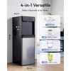 Euhomy 4-in-1 Water Dispenser with Ice Maker, Bottom-Loading Water Cooler Hot and Cold, Fits 3 & 5 Gallons, 33 lbs per Day Ice Production, Childproof Lock, for Home Office Kitchen, Black(Black)
