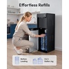 Euhomy 4-in-1 Water Dispenser with Ice Maker, Bottom-Loading Water Cooler Hot and Cold, Fits 3 & 5 Gallons, 33 lbs per Day Ice Production, Childproof Lock, for Home Office Kitchen, Black(Black)