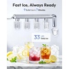 Euhomy 4-in-1 Water Dispenser with Ice Maker, Bottom-Loading Water Cooler Hot and Cold, Fits 3 & 5 Gallons, 33 lbs per Day Ice Production, Childproof Lock, for Home Office Kitchen, Black(Black)