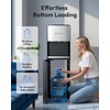 Euhomy Self-Cleaning Bottom-Loading Water Dispenser, Compatible with 5 Gallon Bottles – 3 Temperature Settings with Hot, Room & Cold Water Outlets, Childproof Lock, Night Light & LED Display，Black(Black&silver)