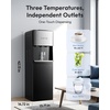 Euhomy Self-Cleaning Bottom-Loading Water Dispenser, Compatible with 5 Gallon Bottles – 3 Temperature Settings with Hot, Room & Cold Water Outlets, Childproof Lock, Night Light & LED Display，Black(Black&silver)