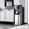 Euhomy Self-Cleaning Bottom-Loading Water Dispenser, Compatible with 5 Gallon Bottles – 3 Temperature Settings with Hot, Room & Cold Water Outlets, Childproof Lock, Night Light & LED Display，Black(Silver)