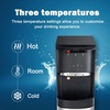 Euhomy Self-Cleaning Bottom-Loading Water Dispenser, Compatible with 5 Gallon Bottles – 3 Temperature Settings with Hot, Room & Cold Water Outlets, Childproof Lock, Night Light & LED Display，Black(Silver)