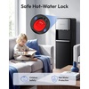 Euhomy Self-Cleaning Bottom-Loading Water Dispenser, Compatible with 5 Gallon Bottles – 3 Temperature Settings with Hot, Room & Cold Water Outlets, Childproof Lock, Night Light & LED Display，Black(Black&silver)