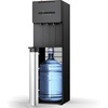 EUHOMY Self Cleaning Bottom Loading Water Dispenser for 3 or 5 Gallon Bottles, Hot Cold and Room Water Cooler with Child Safety Lock, LED Indicator, Empty Bottle Alert, Home Office Apartment, Black