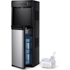 Euhomy 4-in-1 Water Dispenser with Ice Maker, Bottom-Loading Water Cooler Hot and Cold, Fits 3 & 5 Gallons, 33 lbs per Day Ice Production, Childproof Lock, for Home Office Kitchen, Black(Black)