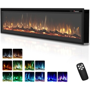 EUHOMY 36 Inch Electric Fireplace Recessed and Wall Mounted(73 Inch Premium)