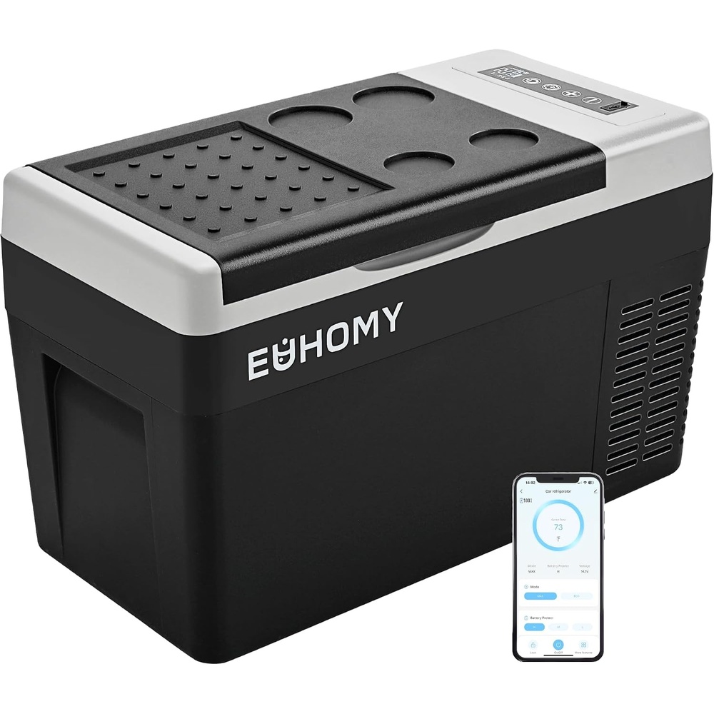 image:imageEUHOMY 12QT 12 Volt Refrigerator Portable Car Fridge with App Control26QT APP
