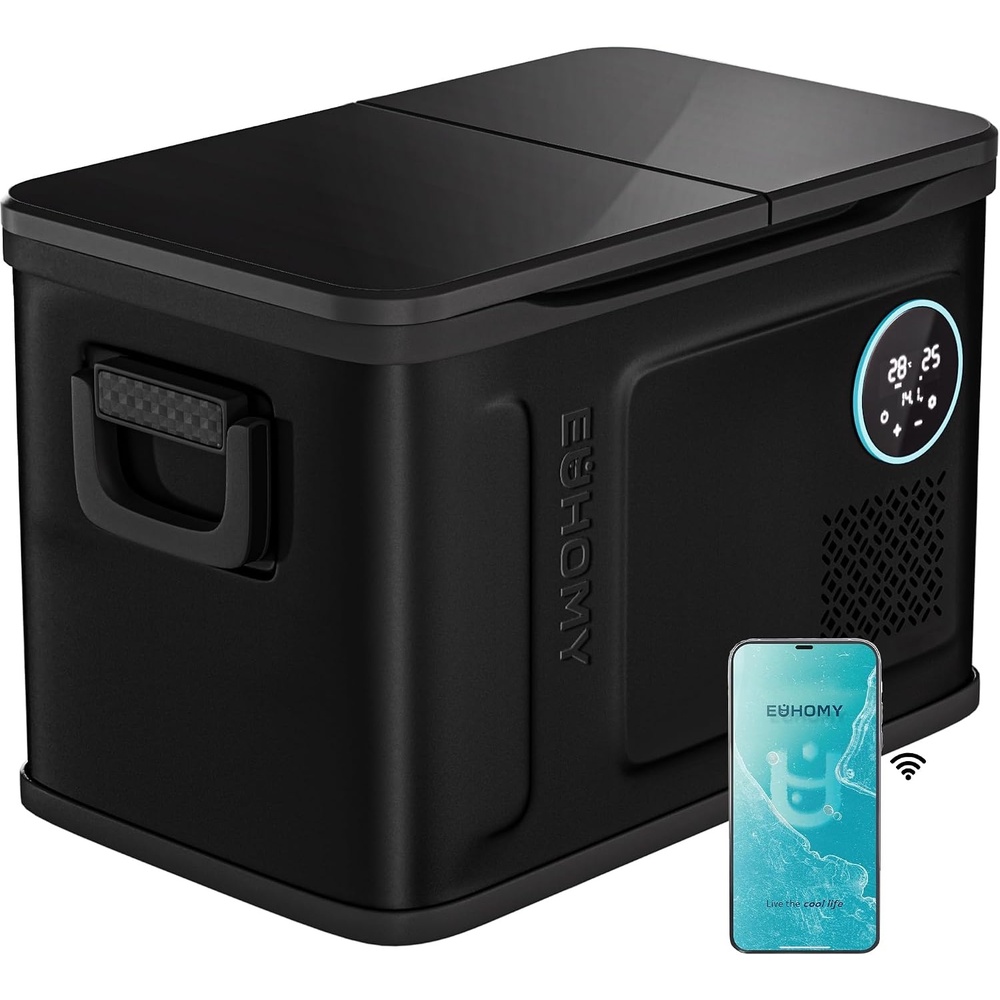 image:imageEUHOMY 58QT 12 Volt RefrigeratorDual Zone 468 Portable Freezer for Car37QT APP